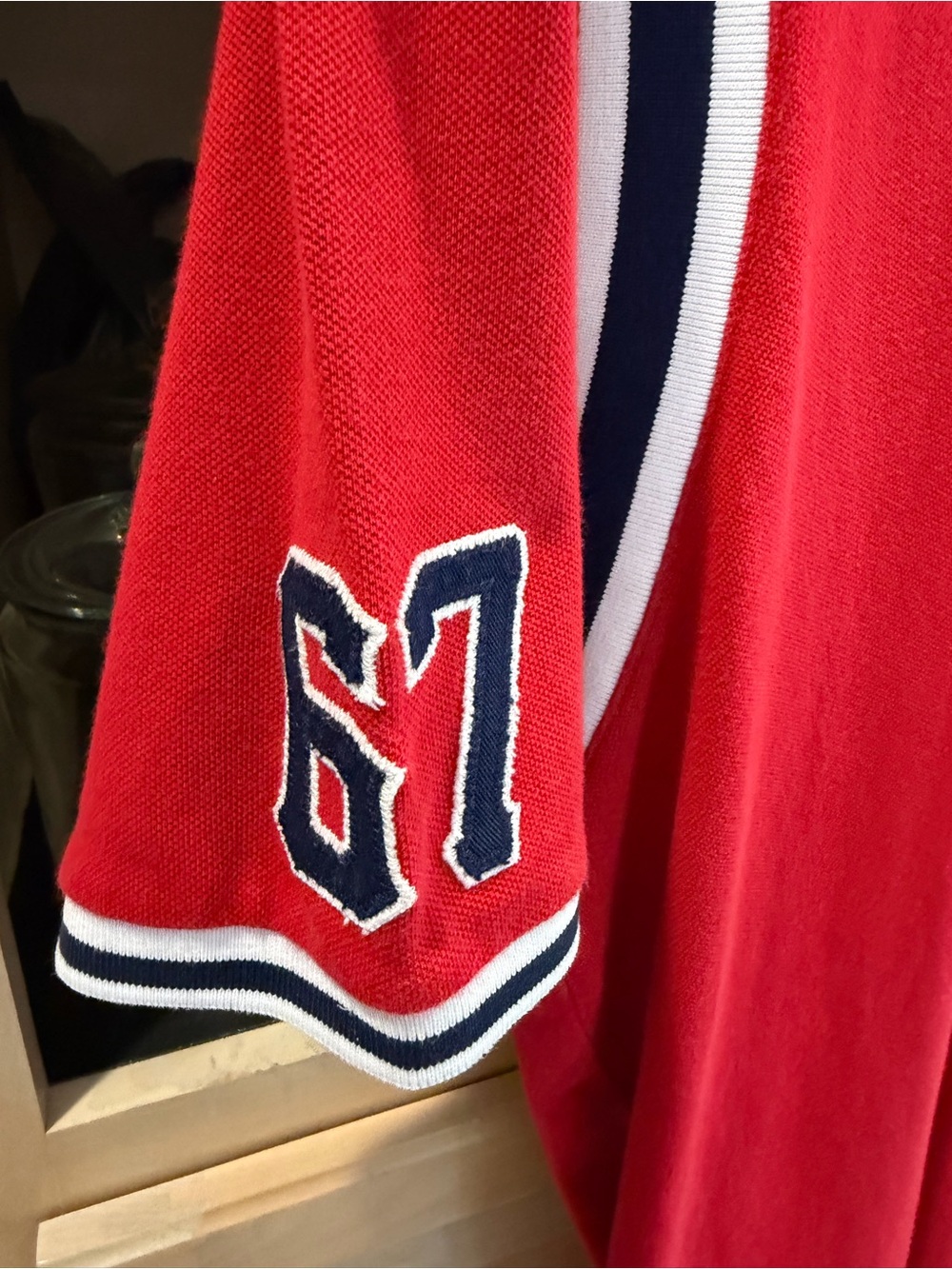 Polo by Ralph Lauren Red Short-Sleeve Jersey with Navy & White Trim XXL - Picture 3 of 5
